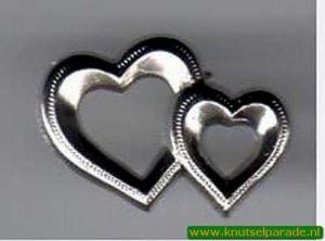 Rayher hartjes zilver per stuk 22mm nr. 1515822 (Locatie: )