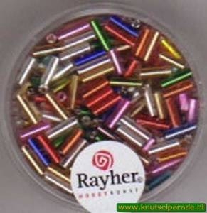 Rayher stiftkralen 7/2 mm assortiment met zilverdetail 15 gr. 1406549 (Locatie: 3GL6 )