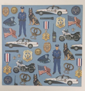 Scrapbook vellen, 2 vel, 30.5x30.5cm, Politie