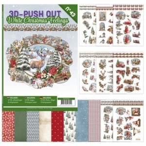 Stansboek White Christmas Feelings 24 afbeeldingen en 8 designpapier, 3DPO10043 (Locatie: 4419)