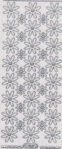Starform sticker bloemen transparant glitter zilver 7007 (Locatie: G037)