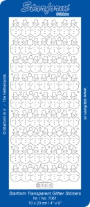Starform sticker glitter zilver/goud 7061 (Locatie: HH117)