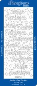 Starform sticker prettige feestdagen glitter rood 287 (Locatie: g014)  - Img 2