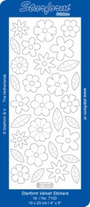 Starform sticker velvet bloemen lichtgroen 7100 (Locatie: B354 ) - Img 2