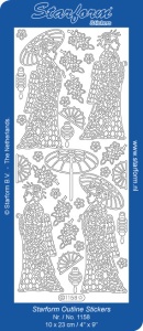 Starform stickervel Japan zilver 1158 (Locatie: g163)