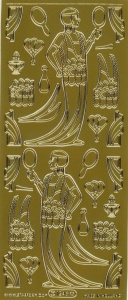 Starform stickervel vrouwen goud 1246 (Locatie:c055)