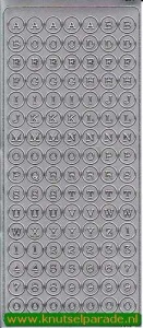 Stickervel alfabet zilver 1904 (Locatie: U259 )