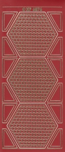 Stickervel donkerrood/goud XP6876 (Locatie: K098)