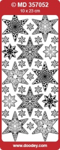 Stickervel kerstmis sterren transparant zilver MD357052 (Locatie: U254) - Img 2