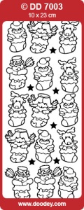 Stickervel zilver kerstsokken DD7003 (Locatie: K194)