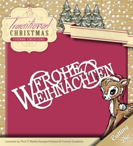 Yvonne Creations snijmal Frohe Weihnachten YCD10058 (Locatie: k145)