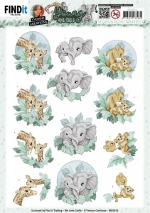 Yvonne Creations stansvel giraffe, olifant en leeuwin SB10916 (Locatie: 1170)