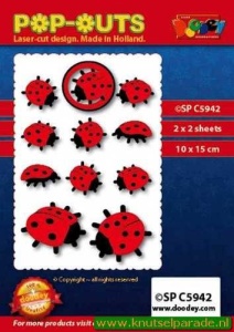 Doodey pop outs lieveheersbeestjes SPC5942 (Locatie: L172 )