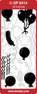 Doodey stickersheet Party Balloons holographic silver (Location: u228) - Img 1