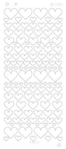 Find It stickervel glanzend zilver hartjes CD3080 (Locatie: h205)