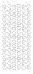 Find It stickervel glanzend zilver sterren CD3097 (Locatie: c161)