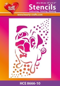 Hearty Crafts Stencil 3D Hondje HCE8666-10 (Locatie: 2526)