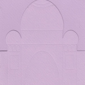 Ilses tempel, 3x kaart, 3x envelop lila nr. 21024/4 (Locatie: OO034 )