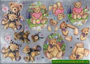 Metallic knipvel teddybeer 111740310 (Locatie: 2449)