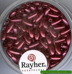 Rayher kralen wachsoliven d.rood 6x3 mm nr. 16 474 18