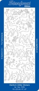 Starform sticker rendeer transparant glitter/gold 7076 (Locatie: PP176)