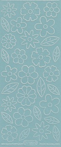 Starform sticker velvet bloemen licht blauw 7100 (Locatie: B352 )