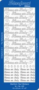 Starform sticker zilver hurra ein baby 428 (Locatie: T165 )
