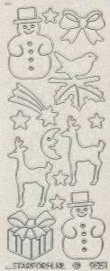 Starform stickervel glitter zilver kerst 9551 (Locatie: T024 )