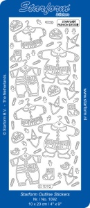 Starform stickervel kleding zilver 1092 (Locatie: G298)