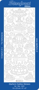 Starform stickervel taarten goud 1201 (Locatie: g156)