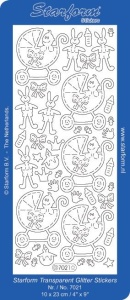Starform stickervel zilver glitter baby 7021 (Locatie: T054 )
