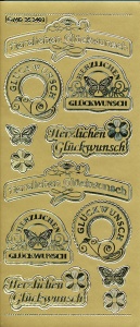 Stickervel Herzlichen Glückwunsch goud MD353401 (Locatie: F016) - Img 2