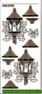 Stickervel transparant goud kerst MD357082 (Locatie: ZZ002 )