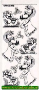 Stickervel transparant zilver kerst MD357012 (Locatie: A238 )