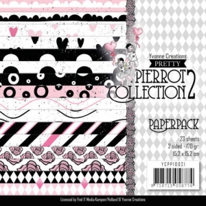 Yvonne Creations, Paperpack, 15.2 x 15.x cm, Pierrot Collection 2, YCPP10021