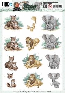 Yvonne Creations stansvel tijger, leeuw en olifant SB10913 (Locatie: 1171)