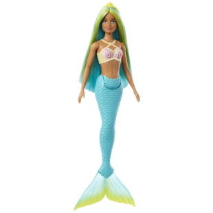 BARBIE DREAMTROPIA PAPUSA SIRENA CU CORSET GALBEN SI COADA ALBASTRA - Img 2
