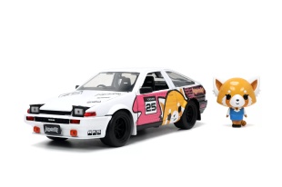 JADA AGGRETSUKO SET MASINUTA METALICA SI FIGURINA AGGRETSUKO SI TOYOTA TRUENO SCARA 1:24 - Img 2
