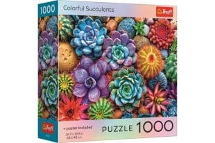PUZZLE TREFL 1000 SUCULENTE COLORATE CU POSTER INCLUS