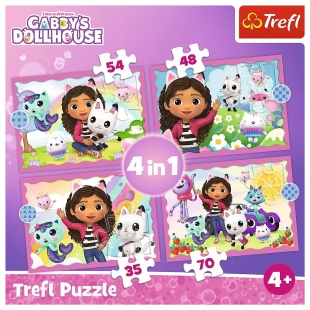 PUZZLE TREFL 4IN1 GABBYS DOLLHOUSE AVENTURILE LUI GABBY - Img 6