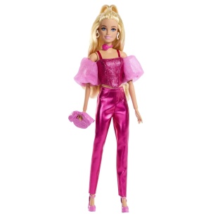 BARBIE DELUXE STYLE PAPUSA BARBIE TINUTA ROZ METALIZAT - Img 2