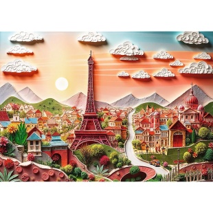 PUZZLE TREFL 1000 EDITIA ANIVERSARA 40 DE ANI 3D PARIS - Img 2