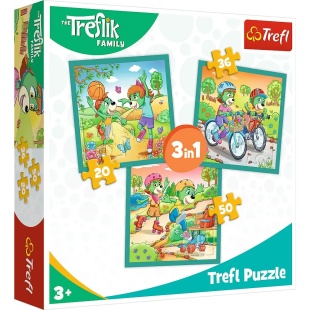 PUZZLE TREFL 3IN1 INTALNIREA FAMILIEI TREFELIK