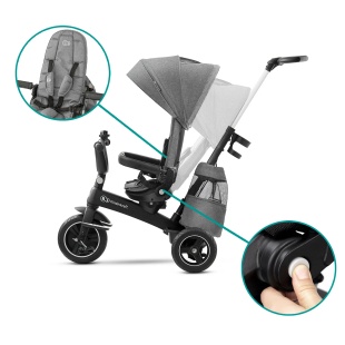 TRICICLETA KINDERKRAFT EASYTWIST, PLATINUM GREY - Img 8