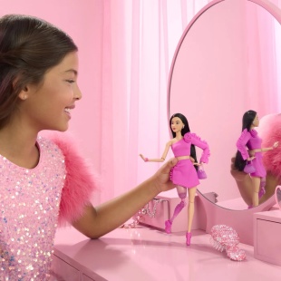 BARBIE DELUXE STYLE PAPUSA BARBIE BRUNETA CU PICIOR PROTETIC - Img 3