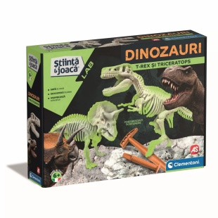 DESCOPERA DINOZAURUL T-REX & TRICERAPTOR FLUO STIINTA SI JOACA