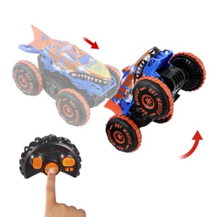 HOT WHEELS MONSTER TRUCK SHARKS VS DINOS MASINA CU TELECOMANDA TIGER SHARK CLIMBER - Img 8
