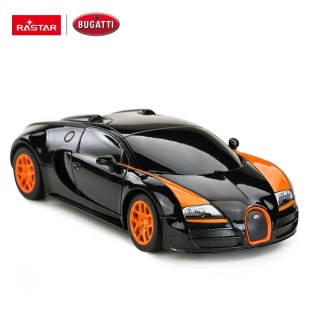 MASINA CU TELECOMANDA BUGATTI GRAND SPORT VITESSE NEGRU CU SCARA 1 LA 24 - Img 6