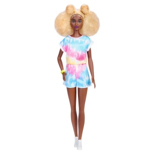 PAPUSA BARBIE FASHIONISTA CU PAR AFRO BLOND - Img 5