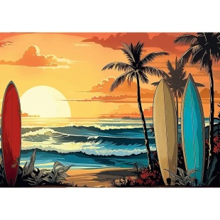 PUZZLE TREFL 1000 COLECTIA SUA APUS DE SOARE PENTRU SURF POSTER INCLUS - Img 2